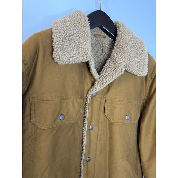 Uniqlo U Lemaire Men U Pile-lined Trucker Jacket Preppy Tan Cotton Moleskin Sz L - Picture 4 of 14